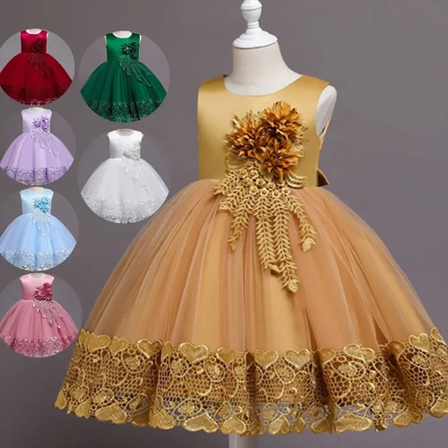 Lace flower girl dress - lace,