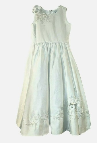 New girls white satin beaded - satin,