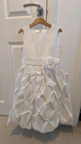 Girls white dress - flower, girl