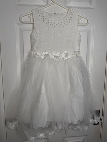 Girls white lace flower - white,