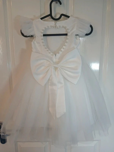 New tulle satin - new, white